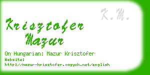 krisztofer mazur business card